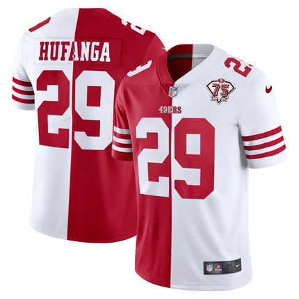 Men's 49ers 75th Anniversary Patch White Gold & Black Gold - All Stitched