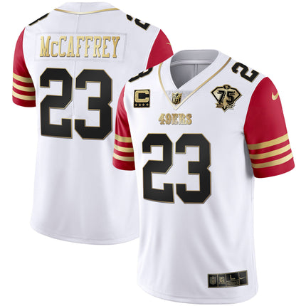 Men's 49ers 75th Anniversary Patch White Gold & Black Gold - All Stitched