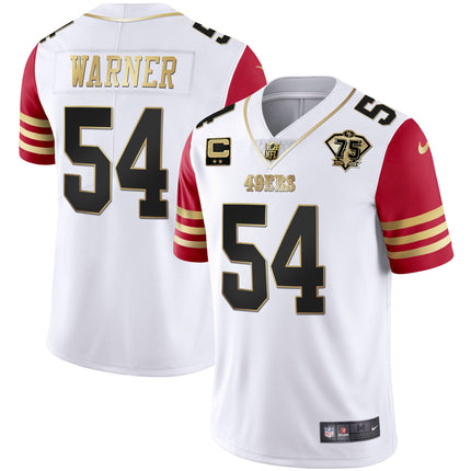 Men's 49ers 75th Anniversary Patch White Gold & Black Gold - All Stitched