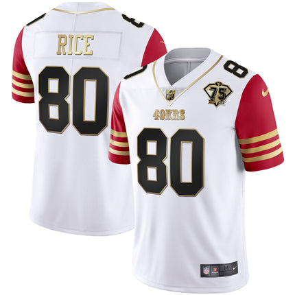 Men's 49ers 75th Anniversary Patch White Gold & Black Gold - All Stitched