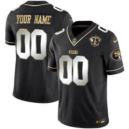 49ers 2023 Vapor Gold Limited Custom Jersey - All Stitched