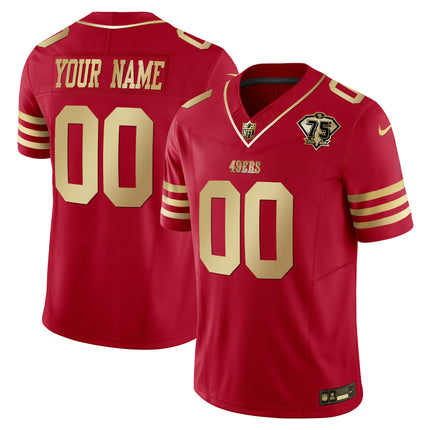 49ers 2023 Vapor Gold Limited Custom Jersey - All Stitched