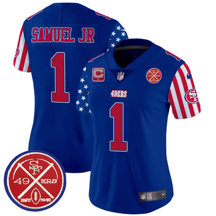 Women's 49ers American Style Vapor Limited Jersey - All Stitched