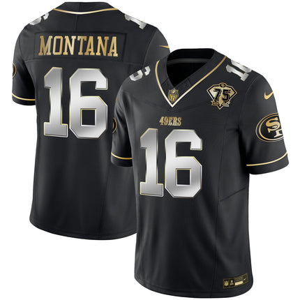 Men's 49ers 2023 Vapor Gold Limited Jersey - All Stitched