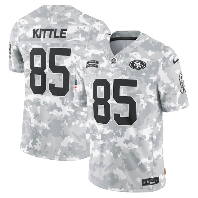 George Kittle San Francisco 49ers 2024 Salute To Service Arctic Camo Jersey - All Stitched