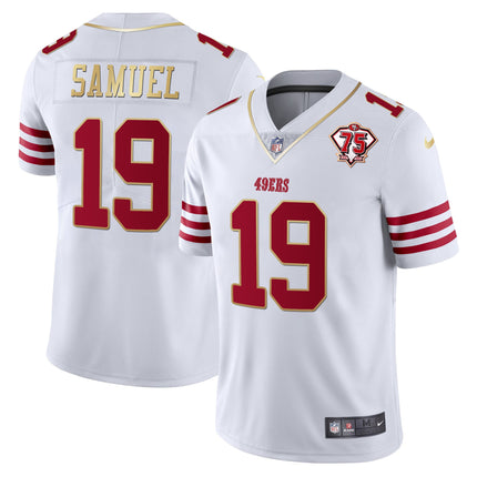 Men's 49ers 75th Anniversary Patch Vapor Gold Jersey Collection - All Stitched 1