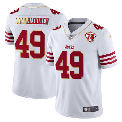 Men's 49ers 75th Anniversary Patch Vapor Gold Jersey Collection - All Stitched 1