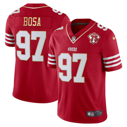 Men's 49ers 75th Anniversary Patch Vapor Gold Jersey Collection - All Stitched 1