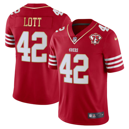 Men's 49ers 75th Anniversary Patch Vapor Gold Jersey Collection - All Stitched 1