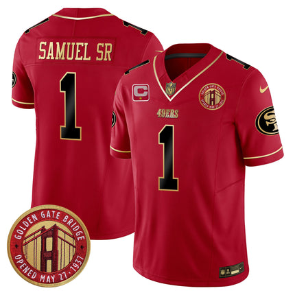 Men's 49ers Golden Gate Bridge Patch Vapor Limited Jersey - All Stitched