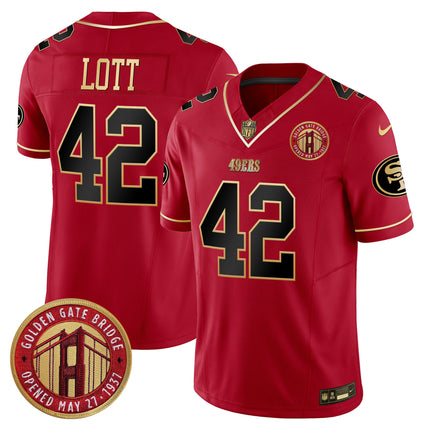 Men's 49ers Golden Gate Bridge Patch Vapor Limited Jersey - All Stitched