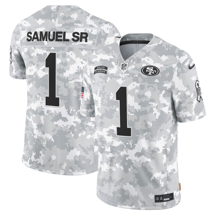 49ers 2024 Salute to Service Vapor Limited Jersey - Arctic Camo - All Stitched