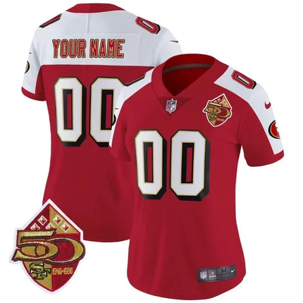 49ers 1996 Throwback/ 75th Patch Vapor Limited Custom Jersey - All Stitched