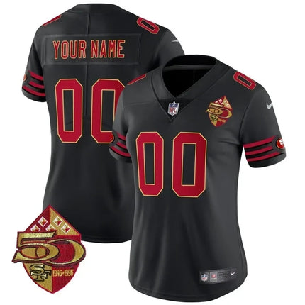49ers 1996 Throwback/ 75th Patch Vapor Limited Custom Jersey - All Stitched