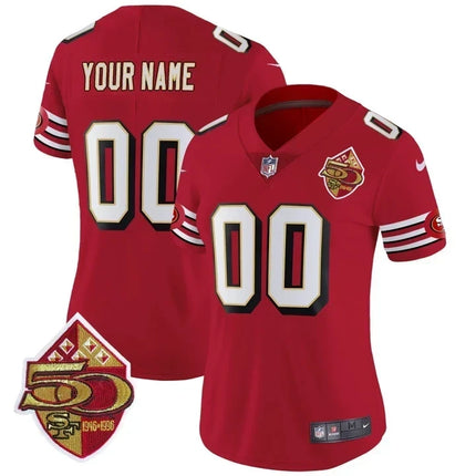 49ers 1996 Throwback/ 75th Patch Vapor Limited Custom Jersey - All Stitched