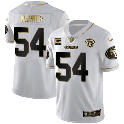 San Francisco 49ers White Gold Vapor Limited Jersey - All Stitched