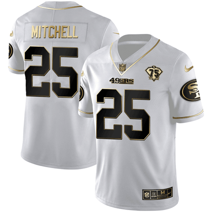 San Francisco 49ers White Gold Vapor Limited Jersey - All Stitched