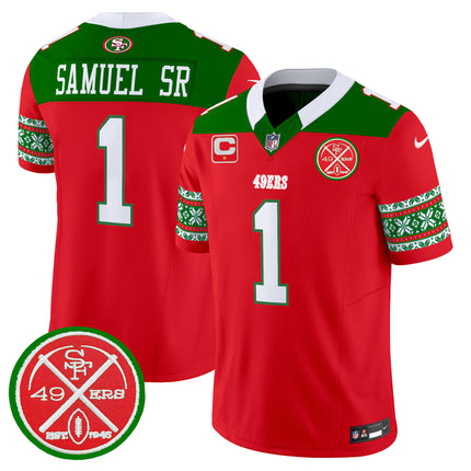 Men's 49ers 2024 Christmas Vapor Limited Jersey - All Stitched