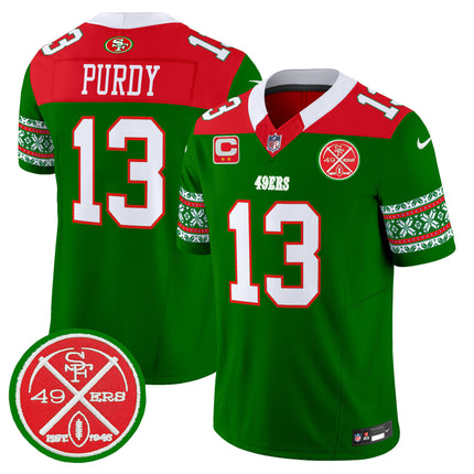 Men's 49ers 2024 Christmas Vapor Limited Jersey - All Stitched