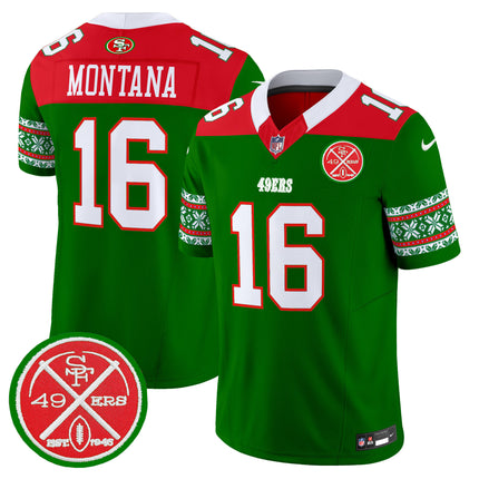 Men's 49ers 2024 Christmas Vapor Limited Jersey - All Stitched