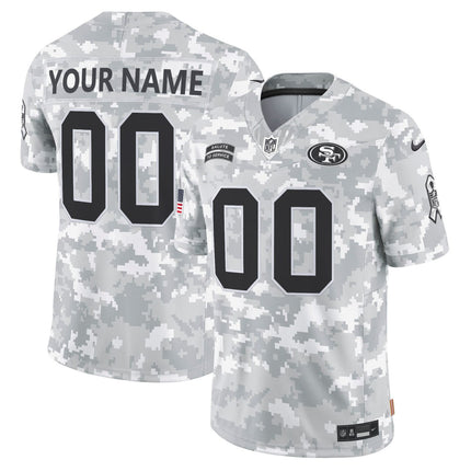 San Francisco 49ers 2024 Salute to Service Custom Jersey - Arctic Camo - All Stitched