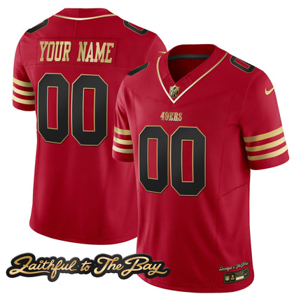 49ers Faithful To The Bay Patch Vapor Custom Jersey V3 - All Stitched