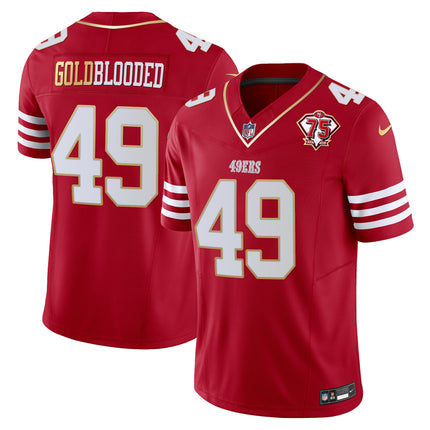 Men's 49ers 2023 Vapor Gold Trim Limited Jersey - All Stitched