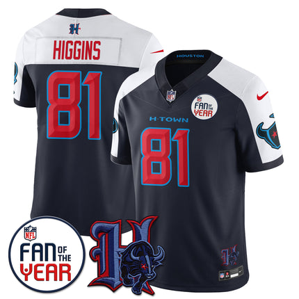 Custom Houston Texans "Fan Of The Year" Jersey - All Stitched