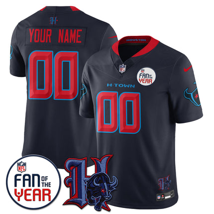 Custom Houston Texans "Fan Of The Year" Jersey - All Stitched