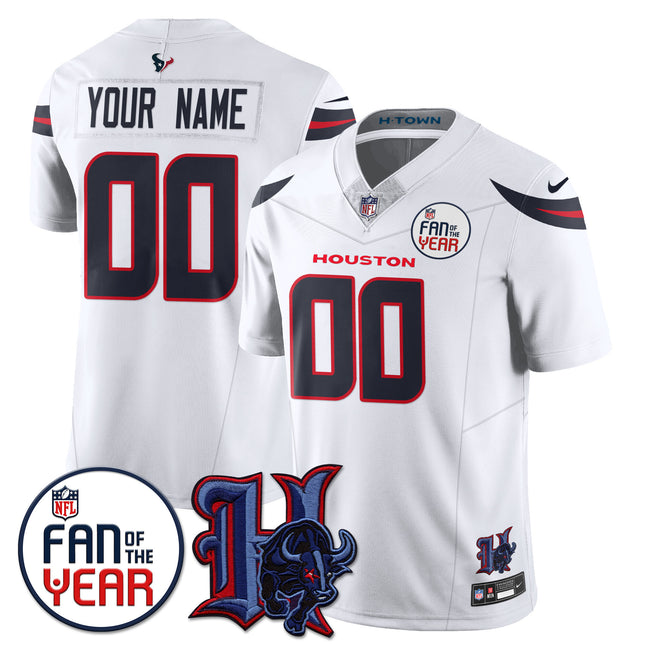 Custom Houston Texans "Fan Of The Year" Jersey - All Stitched