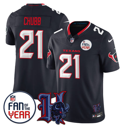 Custom Houston Texans "Fan Of The Year" Jersey - All Stitched