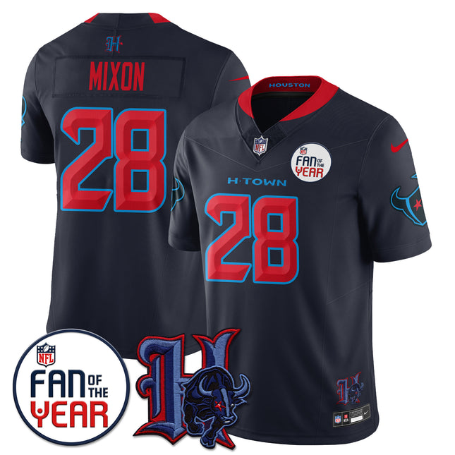 Custom Houston Texans "Fan Of The Year" Jersey - All Stitched