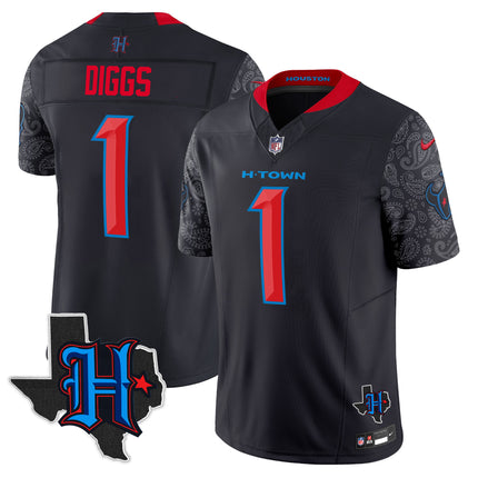 Men's Houston Texans 2024 Texas Patch Vapor Limited Jersey V4 - All Stitched