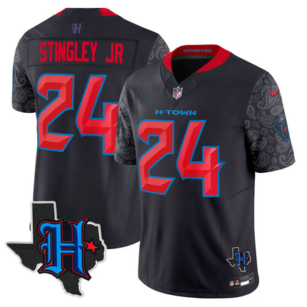 Men's Houston Texans 2024 Texas Patch Vapor Limited Jersey V4 - All Stitched