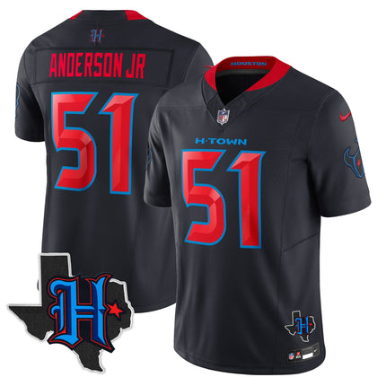 Men's Houston Texans 2025 Texas Patch Vapor Limited Jersey - All Stitched