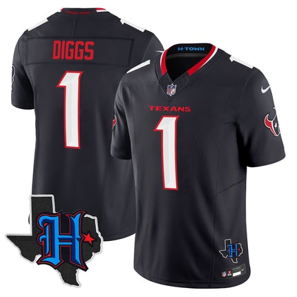 Men's Houston Texans 2025 Texas Patch Vapor Limited Jersey - All Stitched
