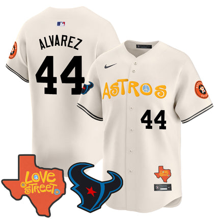 Men's Astros Love Street & Texans Patch Vapor Premier Limited Jersey - All Stitched