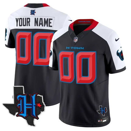 Houston Texans 2025 Texas Patch Vapor Limited Custom Jersey - All Stitched