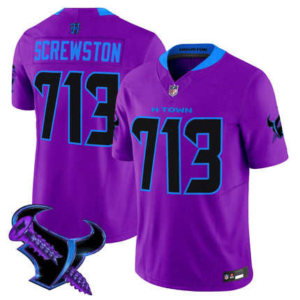 Men's Houston Texans 2025 DJ Screw Vapor Limited Jersey - All Stitched