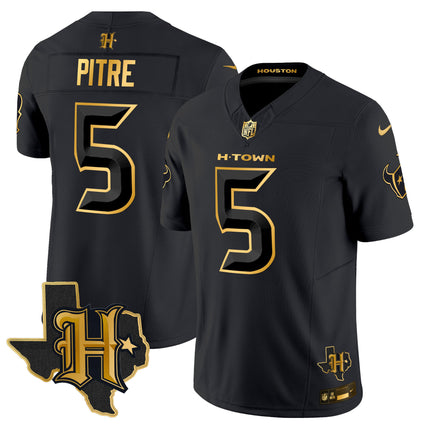 Men's Houston Texans 2024 Texas Patch Gold Vapor Limited Jersey - All Stitched