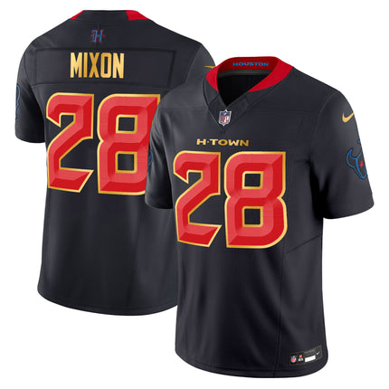 Men's Houston Texans 2024 Gold Trim Vapor Limited Jersey - All Stitched