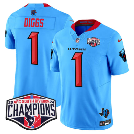 Men's Houston Texans 2024 AFC South Division Champions Patch Vapor Limited Jersey - All Stitched