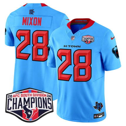 Men's Houston Texans 2024 AFC South Division Champions Patch Vapor Limited Jersey - All Stitched