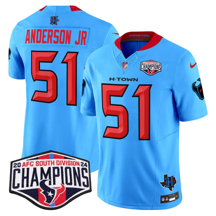Men's Houston Texans 2024 AFC South Division Champions Patch Vapor Limited Jersey - All Stitched