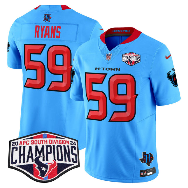 Men's Houston Texans 2024 AFC South Division Champions Patch Vapor Limited Jersey - All Stitched