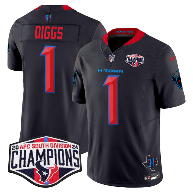 Men's Houston Texans 2024 AFC South Division Champions Patch Vapor Limited Jersey - All Stitched