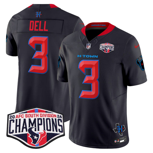 Men's Houston Texans 2024 AFC South Division Champions Patch Vapor Limited Jersey - All Stitched
