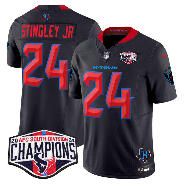 Men's Houston Texans 2024 AFC South Division Champions Patch Vapor Limited Jersey - All Stitched
