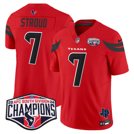 Men's Houston Texans 2024 AFC South Division Champions Patch Vapor Limited Jersey - All Stitched