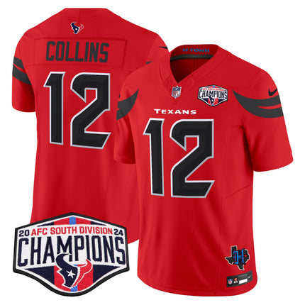 Men's Houston Texans 2024 AFC South Division Champions Patch Vapor Limited Jersey - All Stitched